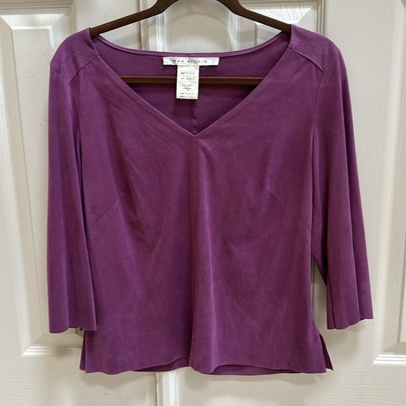Max Studio Ultrasuede vneck top size M - Picture 1 of 6